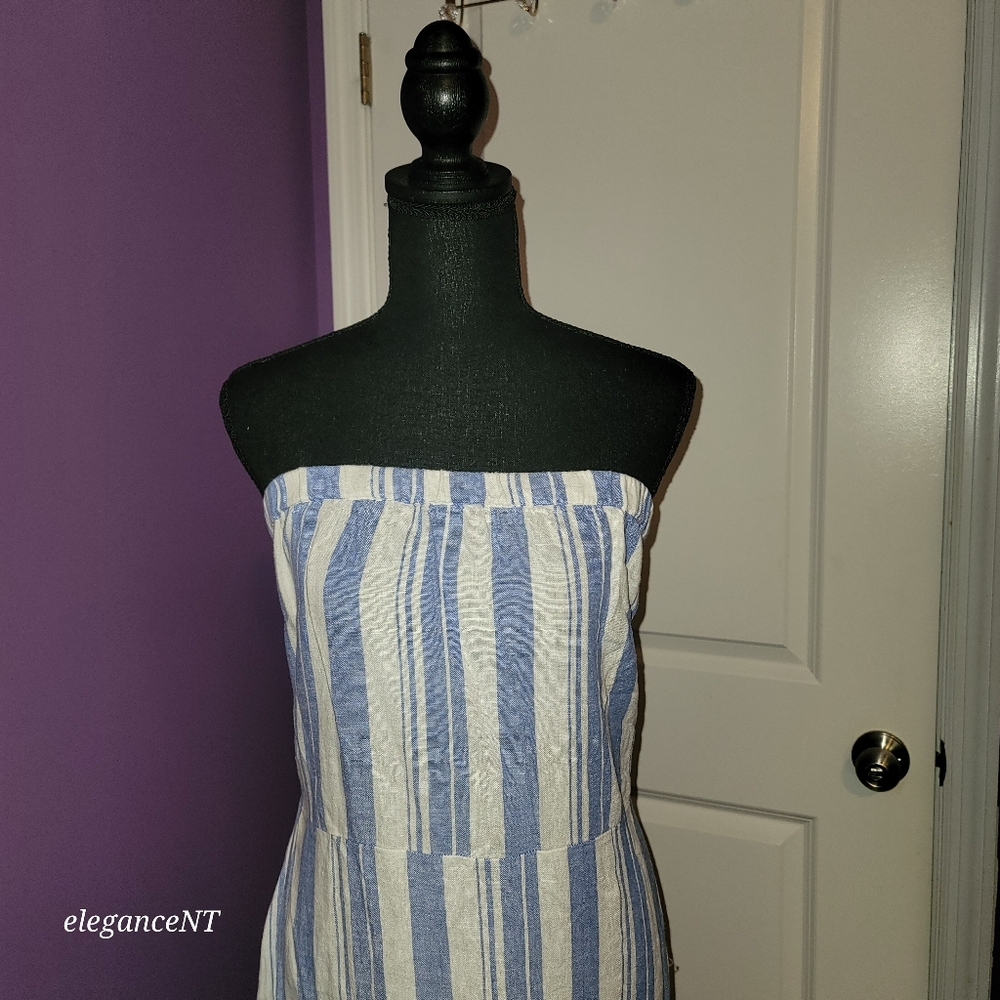 NY & Co. SoHo Street Blue and White Striped Women's Dress Sz: XL NWT - Picture 5 of 11